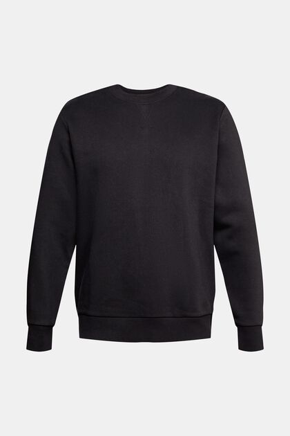 Recycelt: unifarbenes Sweatshirt, BLACK, overview