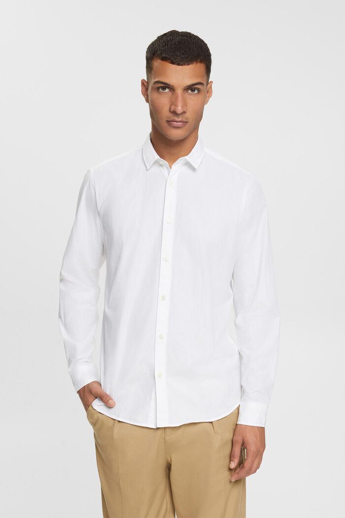 Nachhaltiges Baumwollhemd Slim Fit, WHITE, detail image number 1
