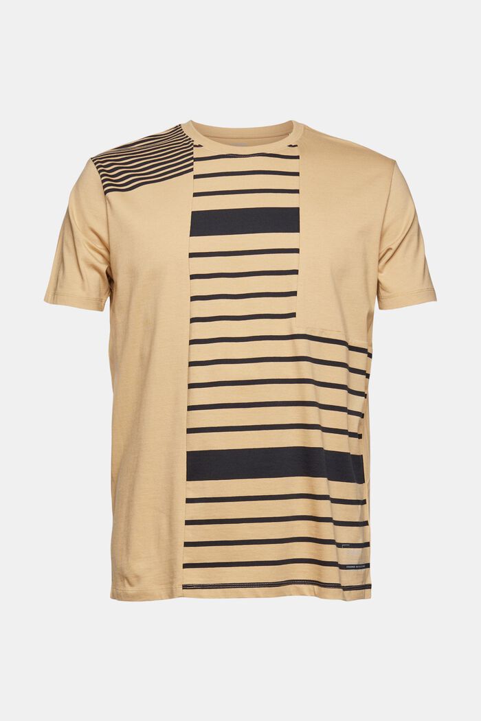 Jersey-T-Shirt mit Streifenmuster, SAND, detail image number 6