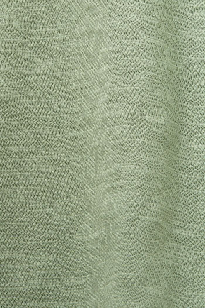 Klassisches Rundhals-T-Shirt, 100 % Baumwolle, PALE KHAKI, detail image number 4