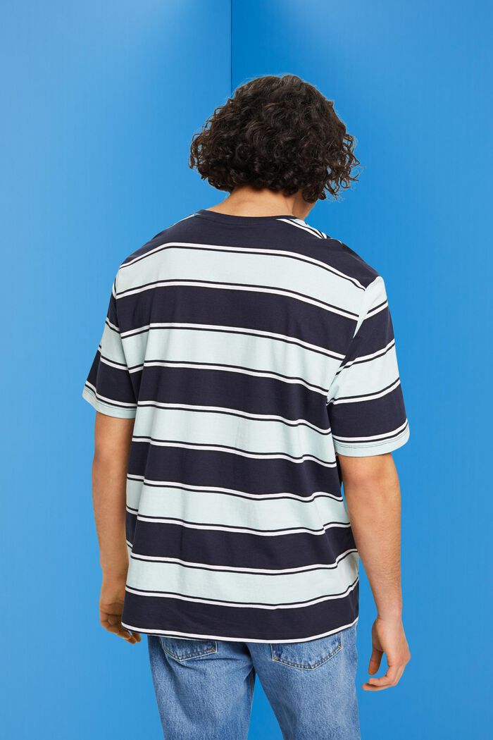Streifen-T-Shirt aus nachhaltiger Baumwolle, NAVY, detail image number 3