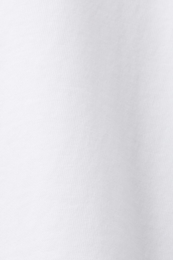 T-Shirt mit Stickerei, 100 % Baumwolle, WHITE, detail image number 4