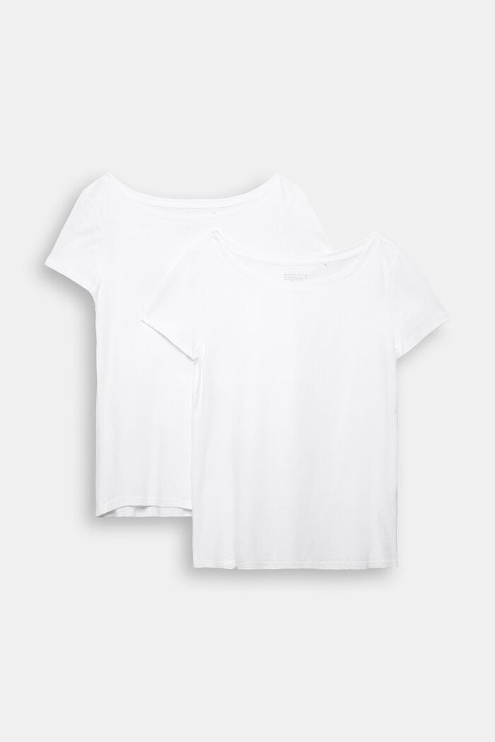 2er-Pack: Basic-T-Shirt, Bio-Baumwoll-Mix, WHITE, detail image number 8