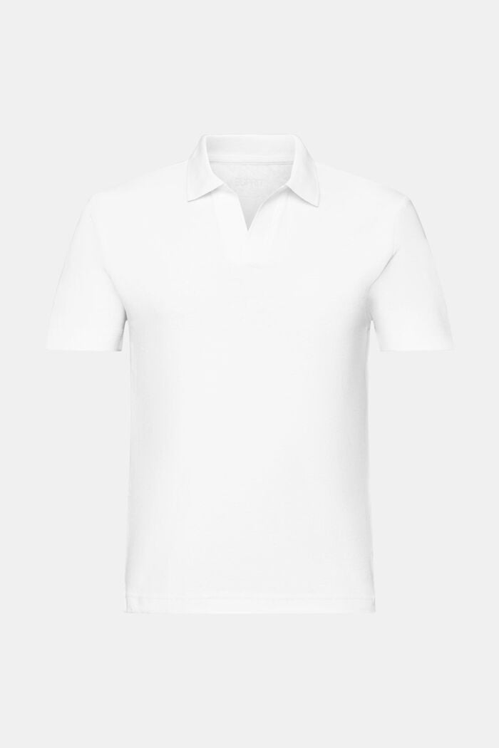 Poloshirt aus Baumwolle-Leinen-Mix, OFF WHITE, detail image number 6