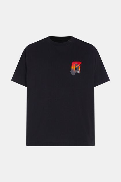AMBIGRAM Chest-Print T-Shirt, BLACK, overview