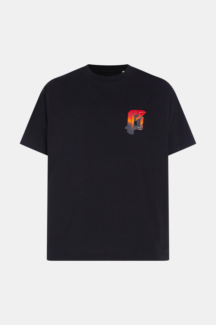 AMBIGRAM Chest-Print T-Shirt, BLACK, detail image number 5