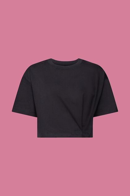 Rundhals-T-Shirt aus Jersey in Cropped-Länge