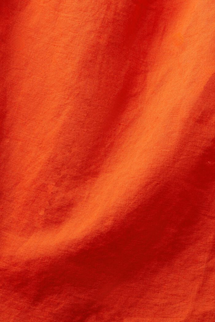 Hemdkleid aus Baumwolle-Leinen-Mix mit Gürtel, BRIGHT ORANGE, detail image number 6