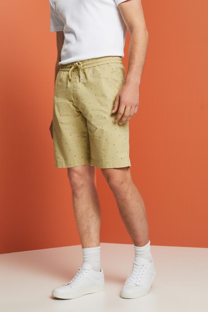 Gemusterte Pull-on-Shorts, Baumwollstretch, PASTEL GREEN, detail image number 0