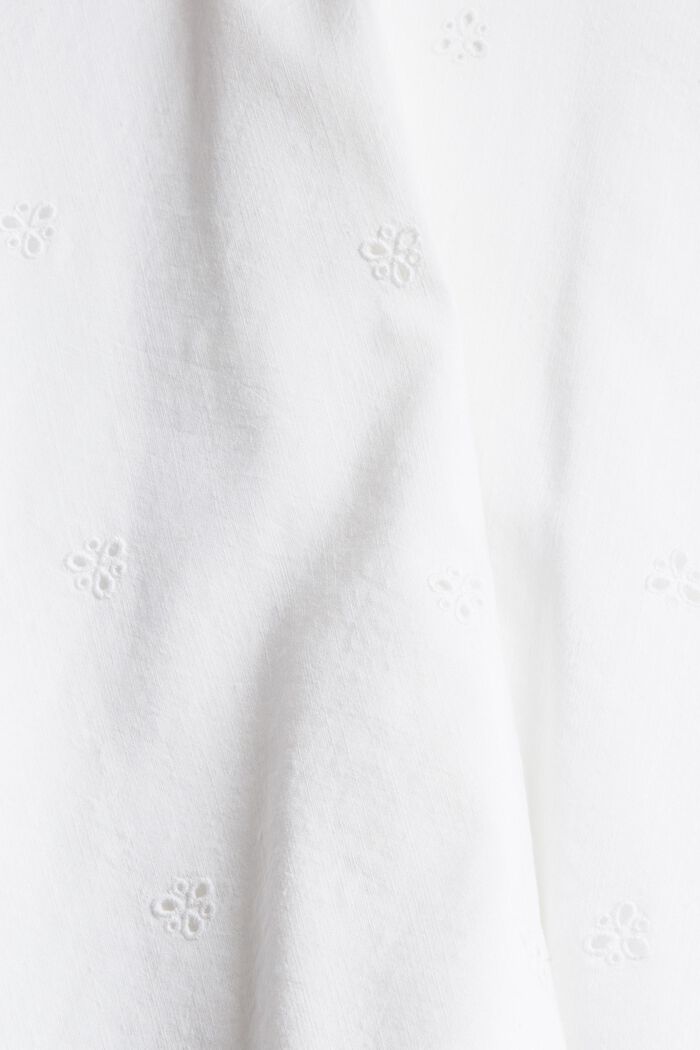 Bluse mit Lochstickmuster, LENZING™ ECOVERO™, WHITE, detail image number 4
