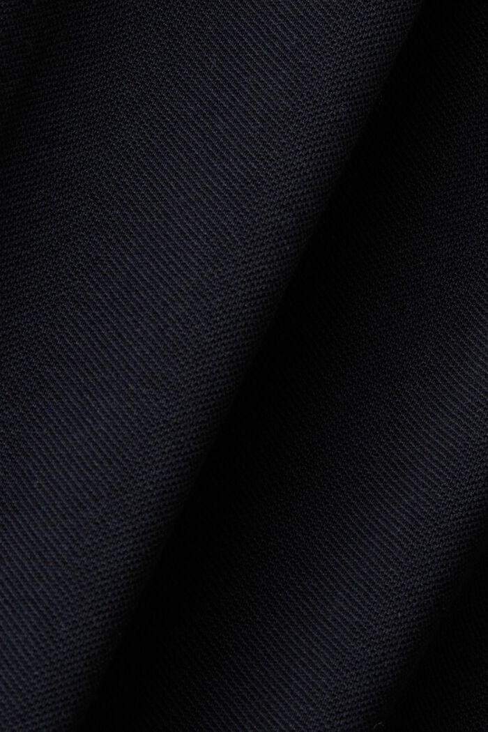 Poloshirt aus Baumwoll-Piqué mit Streifenkragen, BLACK, detail image number 5