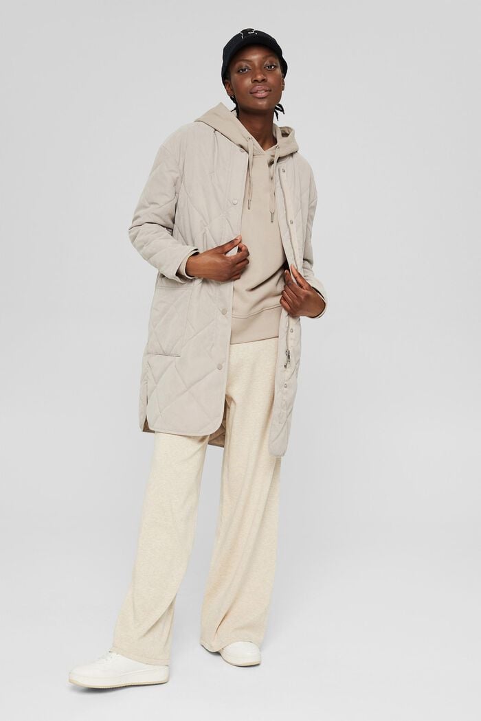Hoodie mit Zippern aus 100% Baumwolle, LIGHT TAUPE, detail image number 0