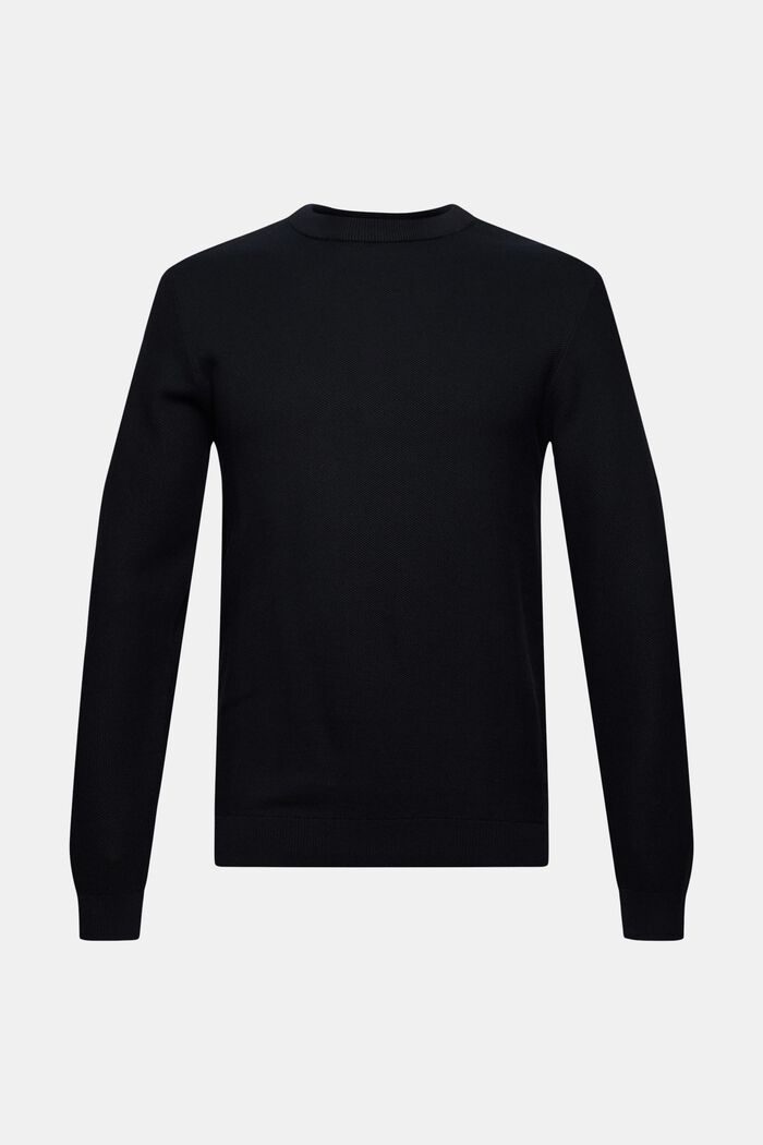 Pullover mit Struktur aus 100% Bio-Baumwolle, BLACK, detail image number 0