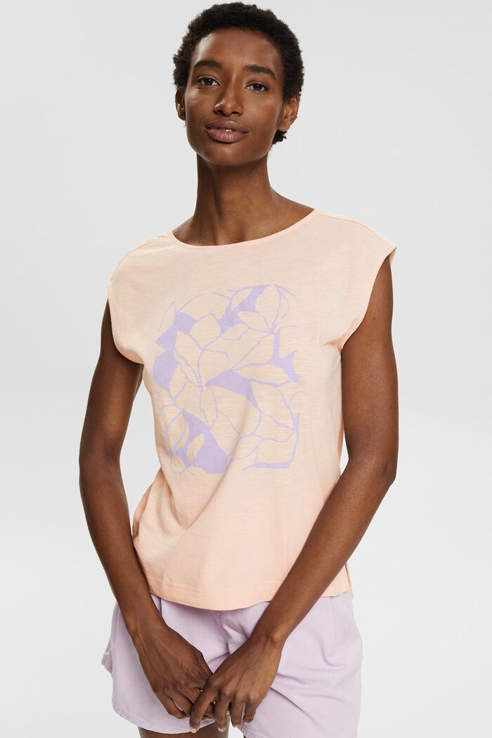 T-Shirt mit Print aus 100% Baumwolle, NUDE, detail image number 1
