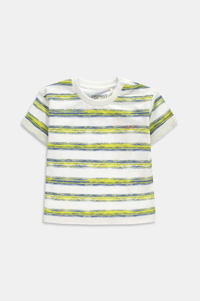 T-Shirt mit Streifen, Organic Cotton, WHITE, detail image number 0