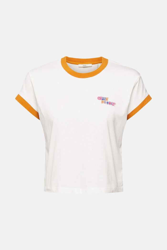 Verkürztes Logo-T-Shirt, 100% Baumwolle, OFF WHITE, detail image number 7