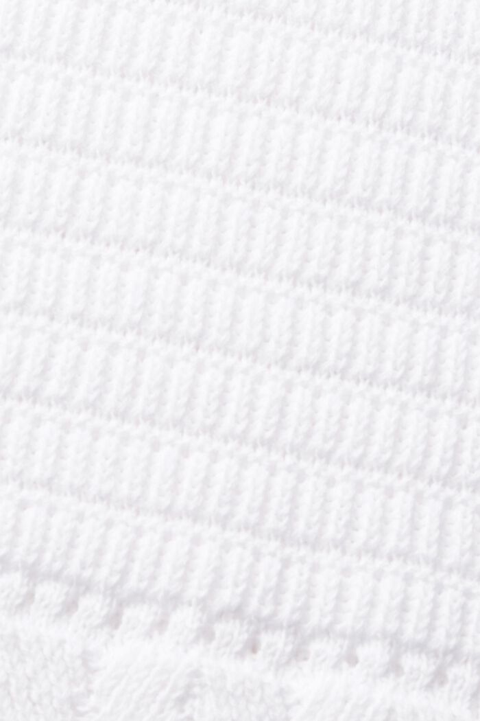 Kurzärmeliger Pullover mit Strickmuster, WHITE, detail image number 4