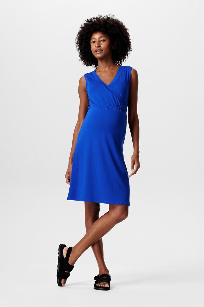 MATERNITY Ärmelloses Kleid mit V-Ausschnitt, ELECTRIC BLUE, detail image number 0