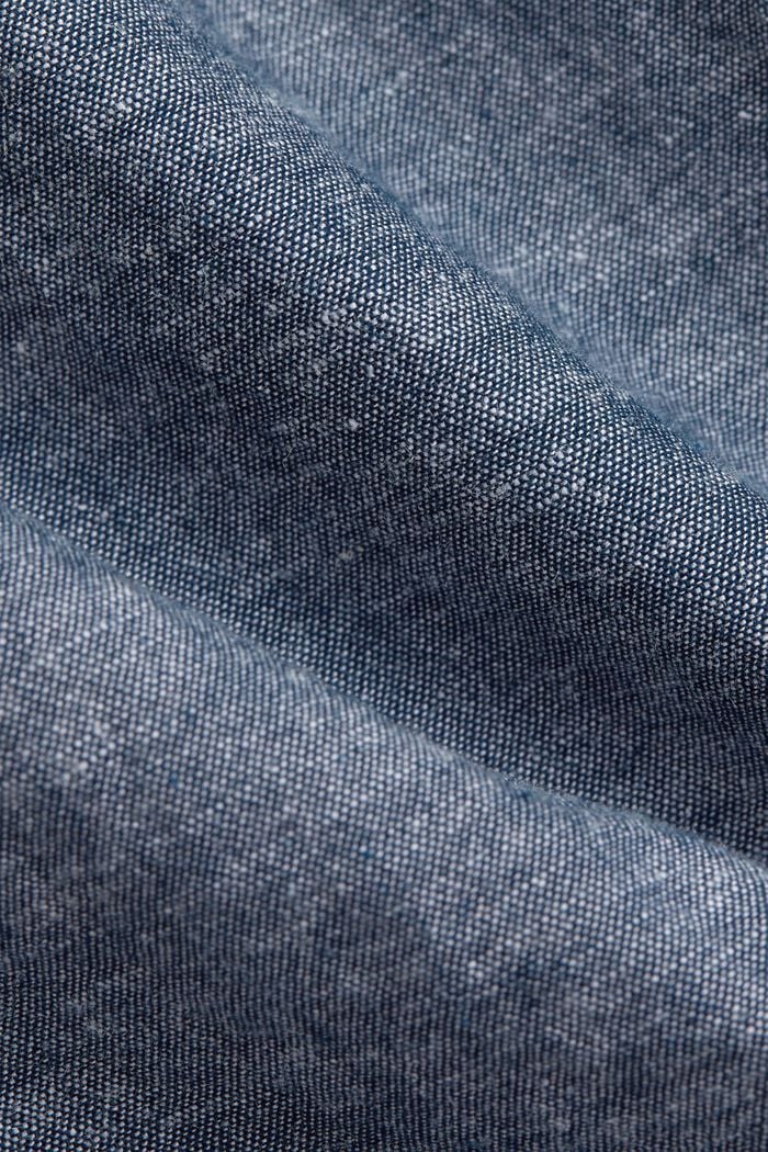 Leinen/Organic Cotton: Button-Down-Hemd, NAVY, detail image number 4