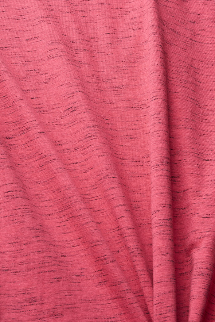 Meliertes Jersey-T-Shirt mit 3D Logo-Print, DARK PINK, detail image number 5
