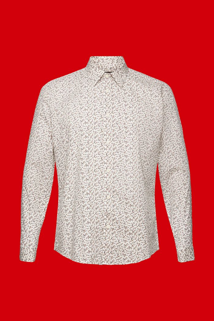 Slim-Fit-Hemd aus Baumwolle mit Muster, OFF WHITE, detail image number 5
