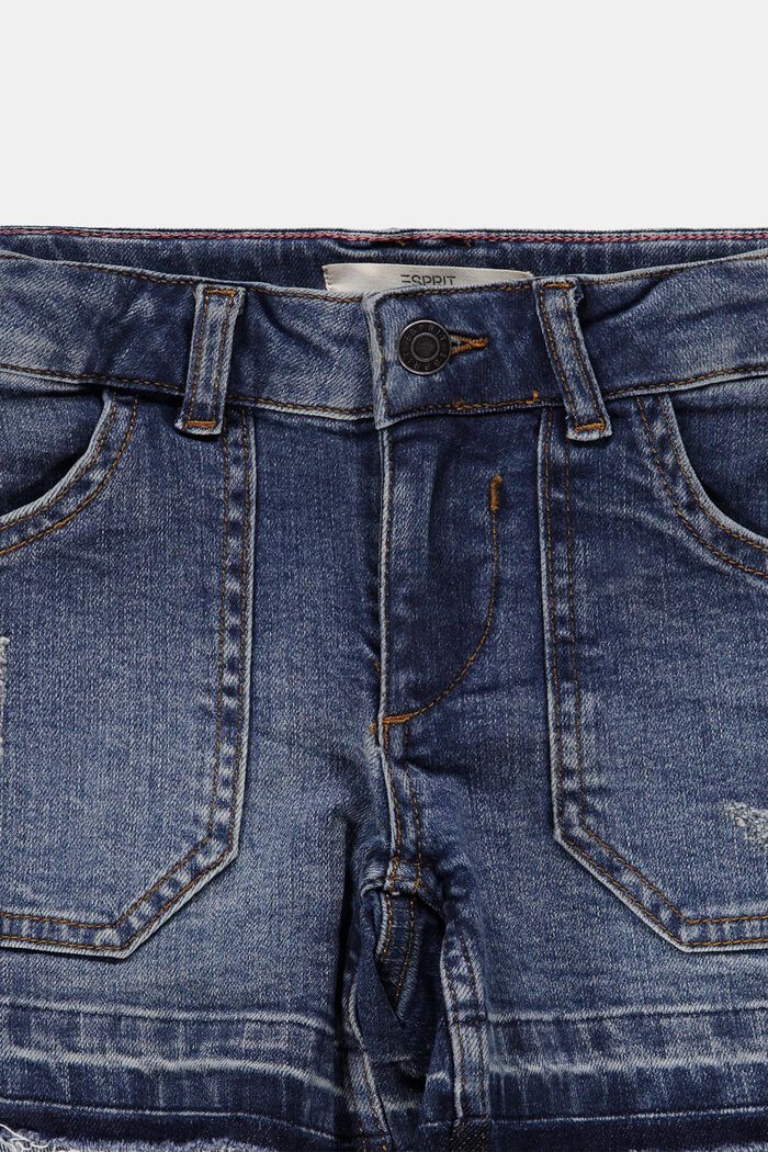 Recycelt: Jeans-Shorts mit Verstellbund, BLUE MEDIUM WASHED, detail image number 2