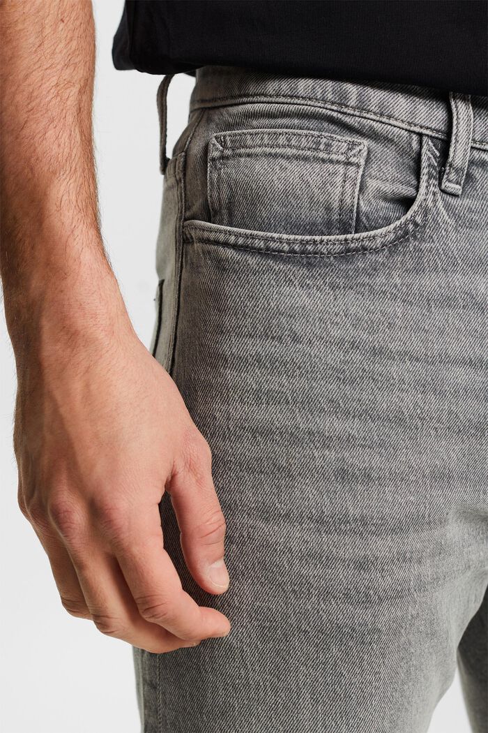 Schmale Jeans mit mittlerer Bundhöhe, GREY LIGHT WASHED, detail image number 3