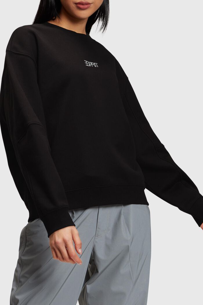 Oversize-Sweatshirt mit Logo-Print, BLACK, detail image number 0