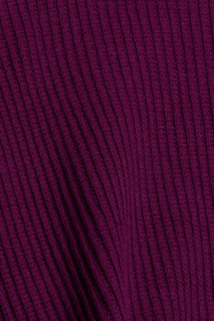 Cardigan in Wickeloptik aus Baumwoll-Mix, PLUM RED, detail image number 4