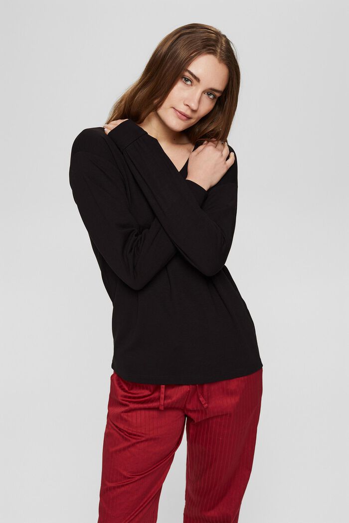 Leichtes Sweatshirt, LENZING™ ECOVERO™, BLACK, detail image number 0
