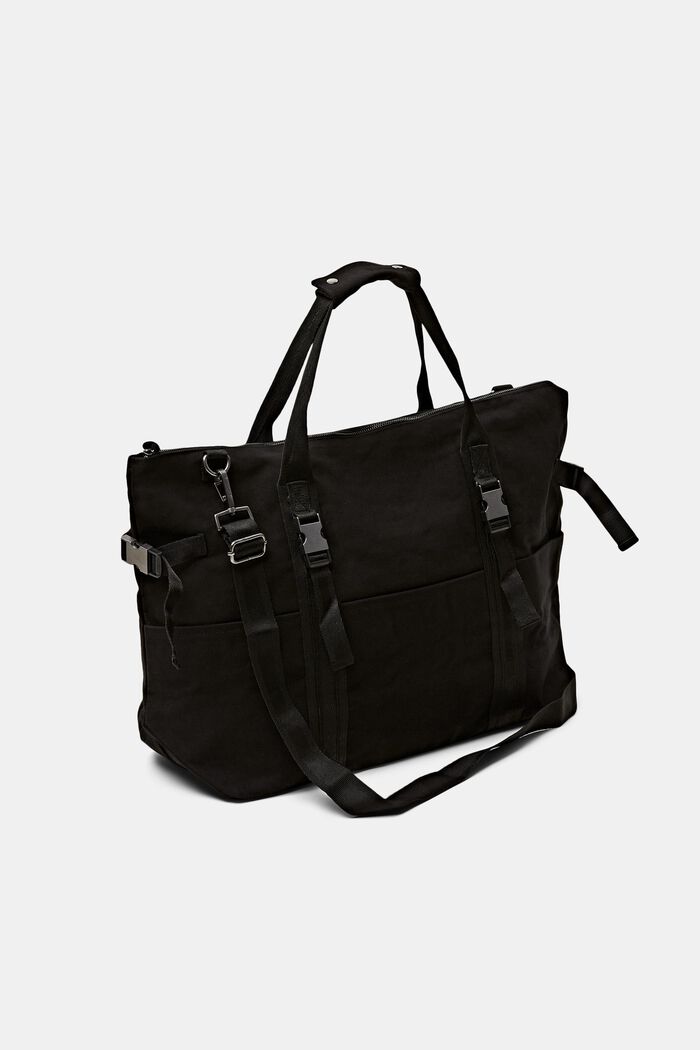 Weekender Bag aus Baumwollcanvas, BLACK, detail image number 3