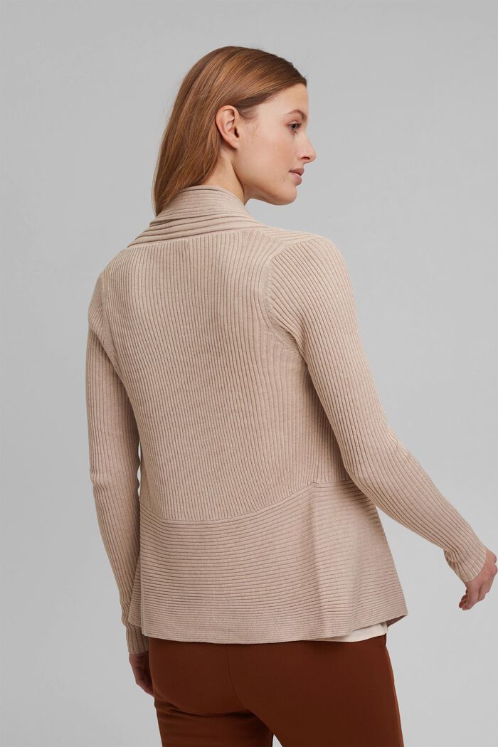 Recycelt: offener Ripp-Cardigan, SAND, detail image number 3