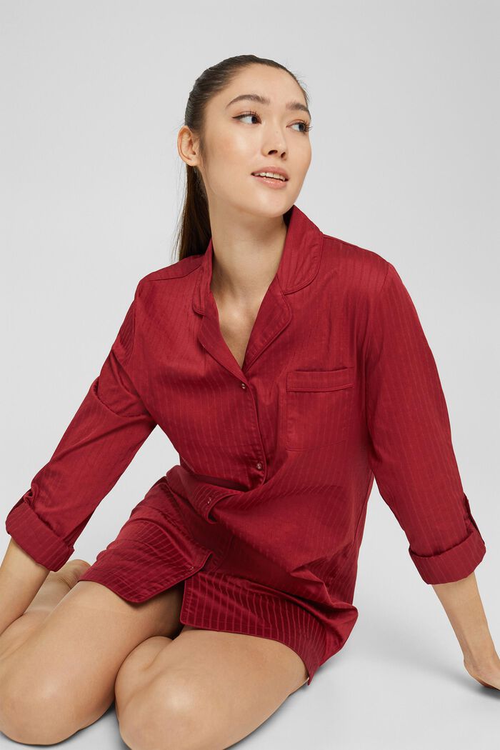 Nachthemd aus 100% Baumwolle, CHERRY RED, detail image number 7