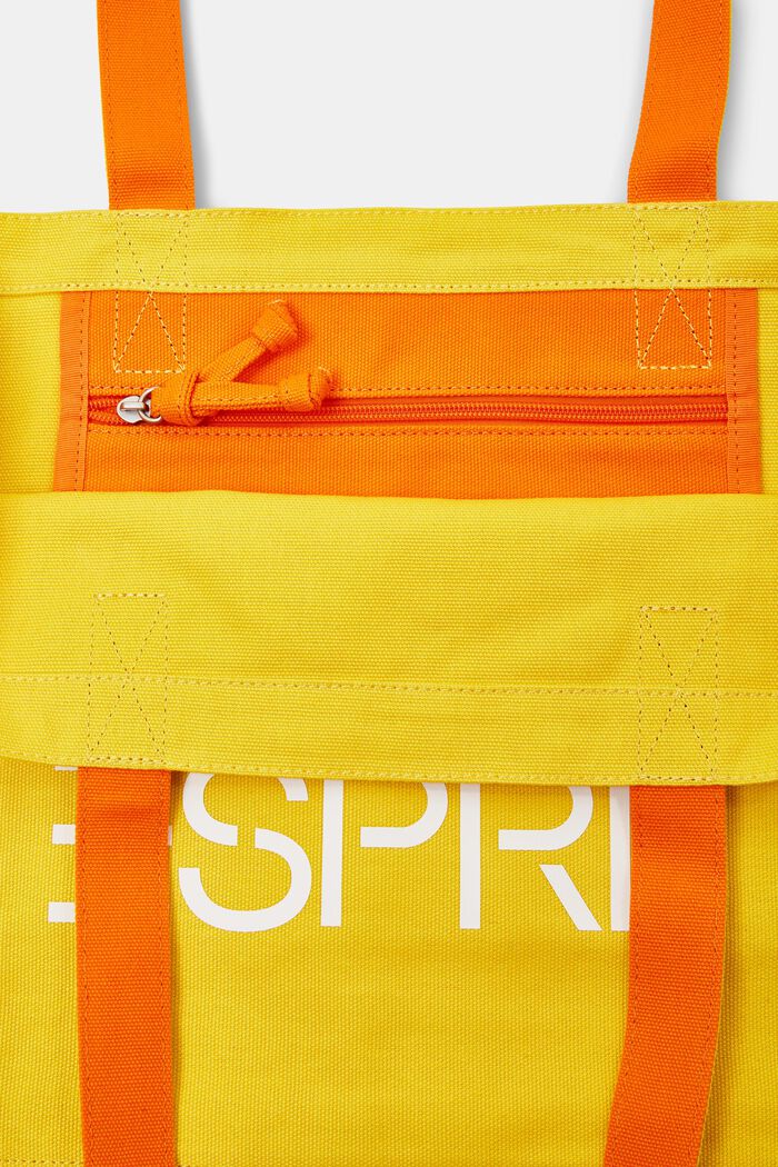 Tote Bag aus Baumwolle mit Logodesign, YELLOW, detail image number 3