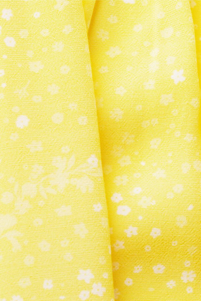 Bedruckte Bluse mit Raffbändchen am Rücken, LIGHT YELLOW, detail image number 5