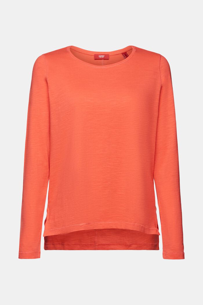 Jersey-Longsleeve, 100 % Baumwolle, CORAL RED, detail image number 5
