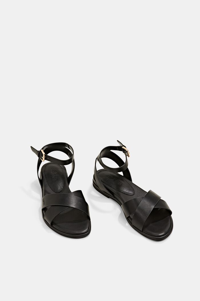Sandalen mit überkreuzten Riemen, BLACK, detail image number 6