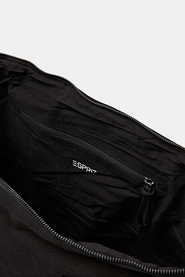 Weekender Bag aus Baumwollcanvas, BLACK, detail image number 4