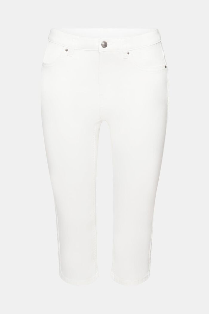 Capri-Jeans mit mittelhohem Bund, WHITE, detail image number 6
