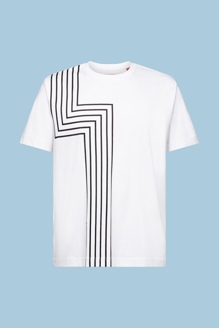 T-Shirt aus Pima-Baumwolle mit Print, WHITE, detail image number 6