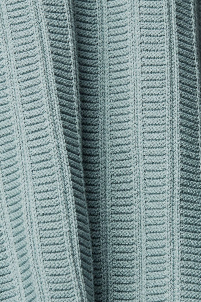 Grobstrickpullover mit kurzem Reißverschluss, GREY BLUE, detail image number 6