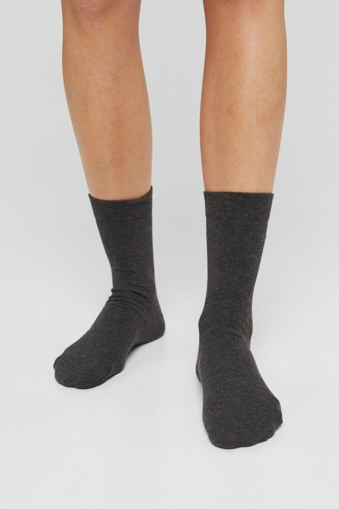 10er-Pack unifarbene Socken, Bio-Baumwolle, ANTHRACITE MELANGE, detail image number 2