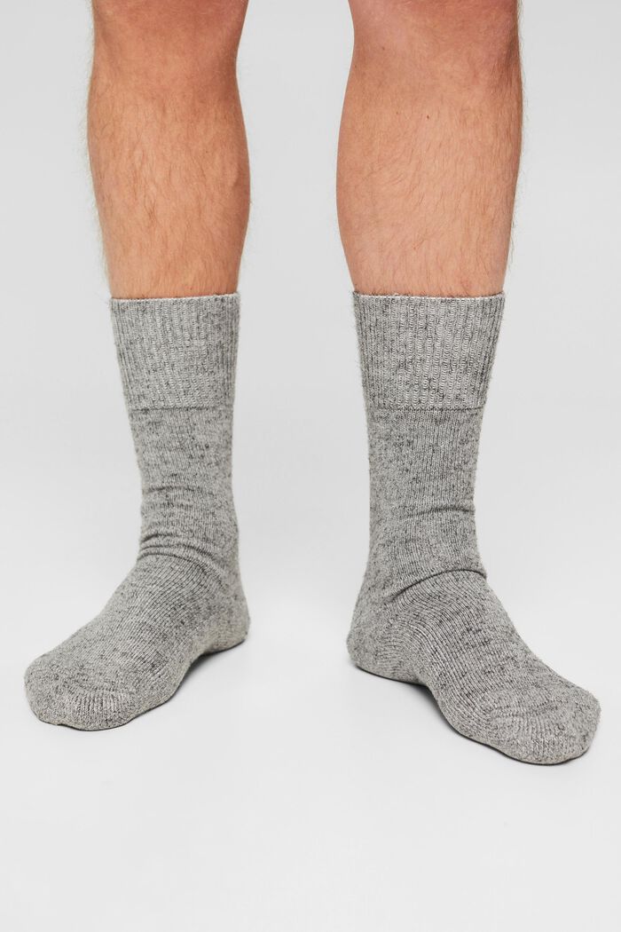 Melierte Socken aus Baumwoll-Mix, LIGHT GREY MELANGE, detail image number 2