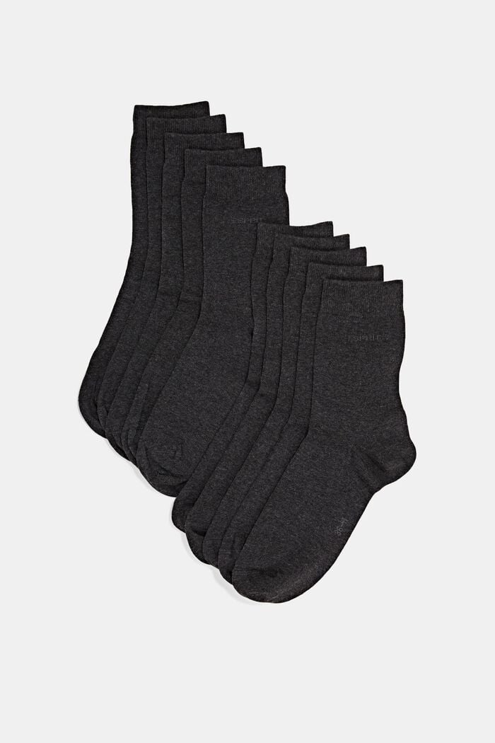 10er-Pack unifarbene Socken, Bio-Baumwolle, ANTHRACITE MELANGE, detail image number 0