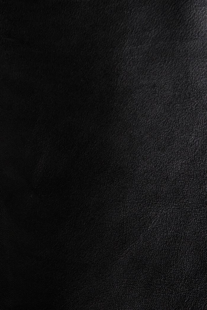 Oversize-Hemdjacke aus Leder, BLACK, detail image number 5