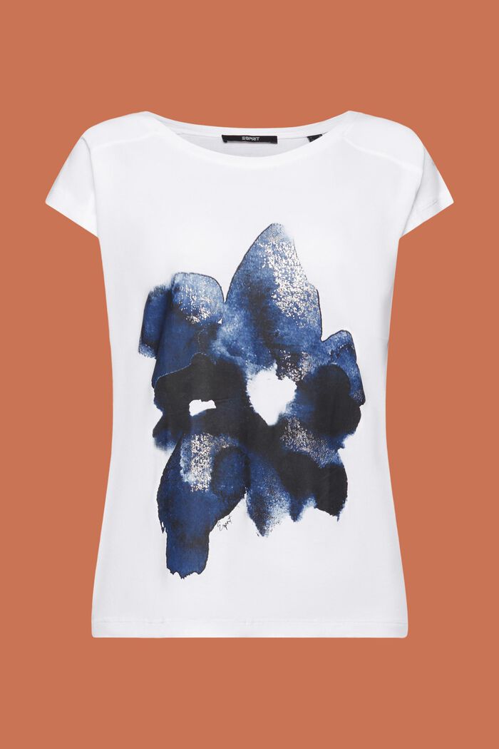 T-Shirt mit Print, LENZING™ ECOVERO™, WHITE, detail image number 6