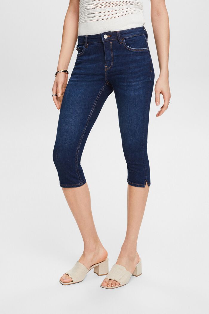 Capri-Jeans aus Organic Cotton, BLUE DARK WASHED, detail image number 0