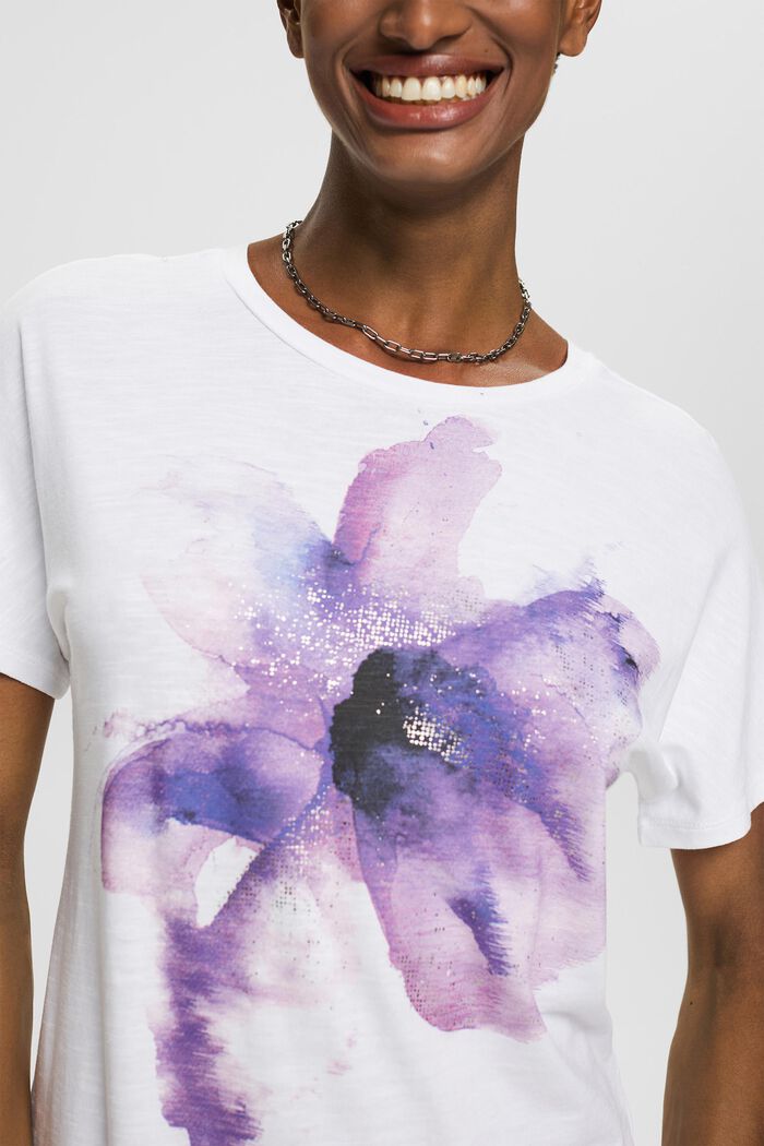 T-Shirt mit Print aus Baumwoll-Mix, WHITE, detail image number 2