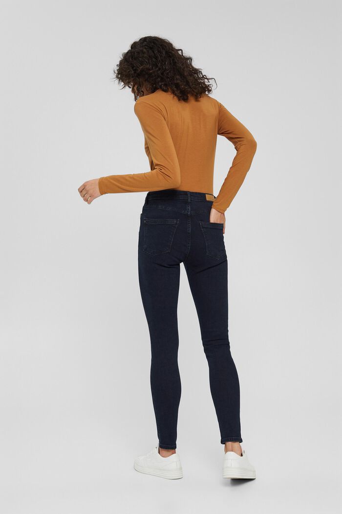 Jeans mit hohem Bund aus Bio-Baumwolle, BLUE BLACK, detail image number 3