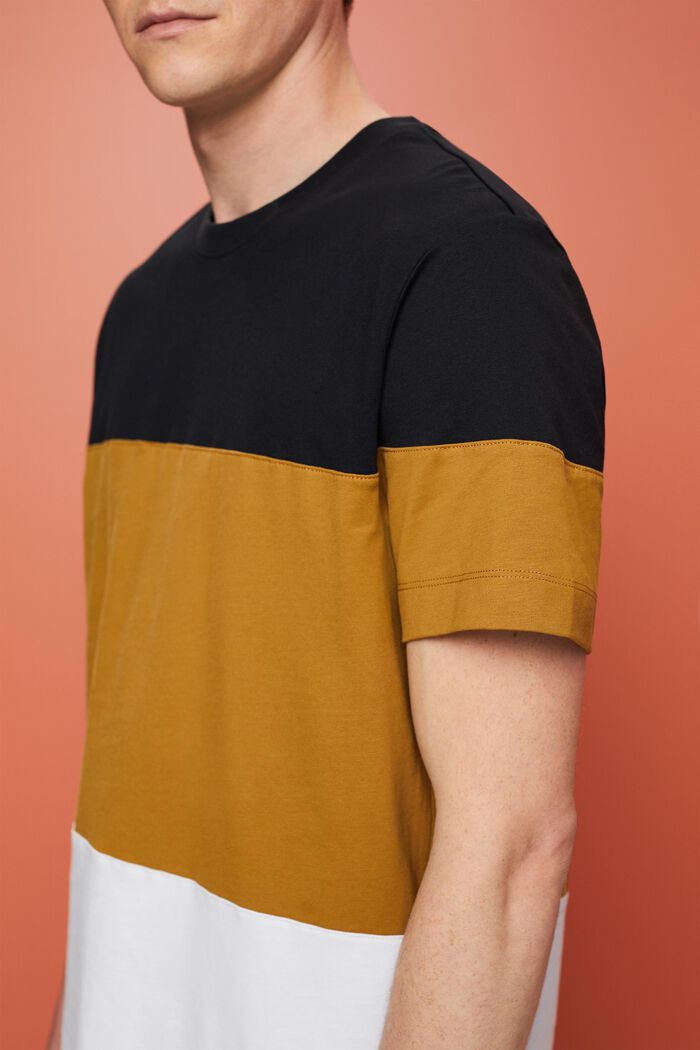 Colourblock-T-Shirt, 100 % Baumwolle, BLACK, detail image number 2